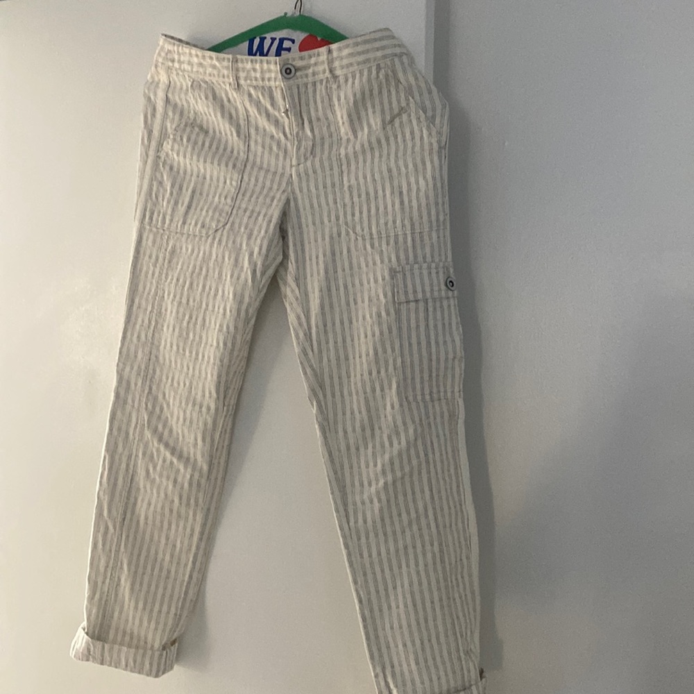 Hei hei anthropologie fitted cargo pin strip pant
